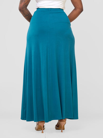 Basic A-line Maxi Skirt -Teal