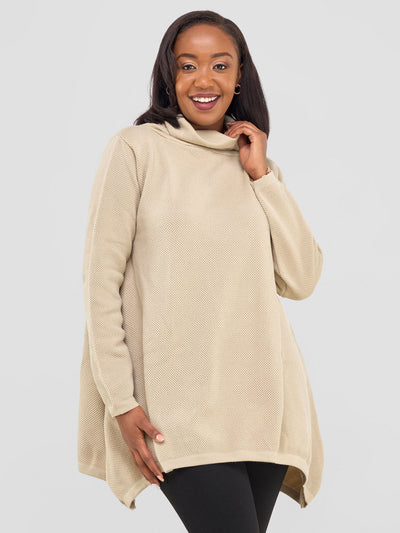 Vivo Cowl Neck Knit Sweater - Ivory