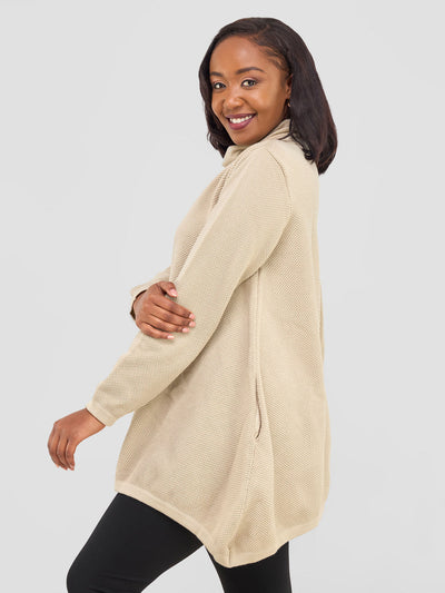 Vivo Cowl Neck Knit Sweater - Ivory