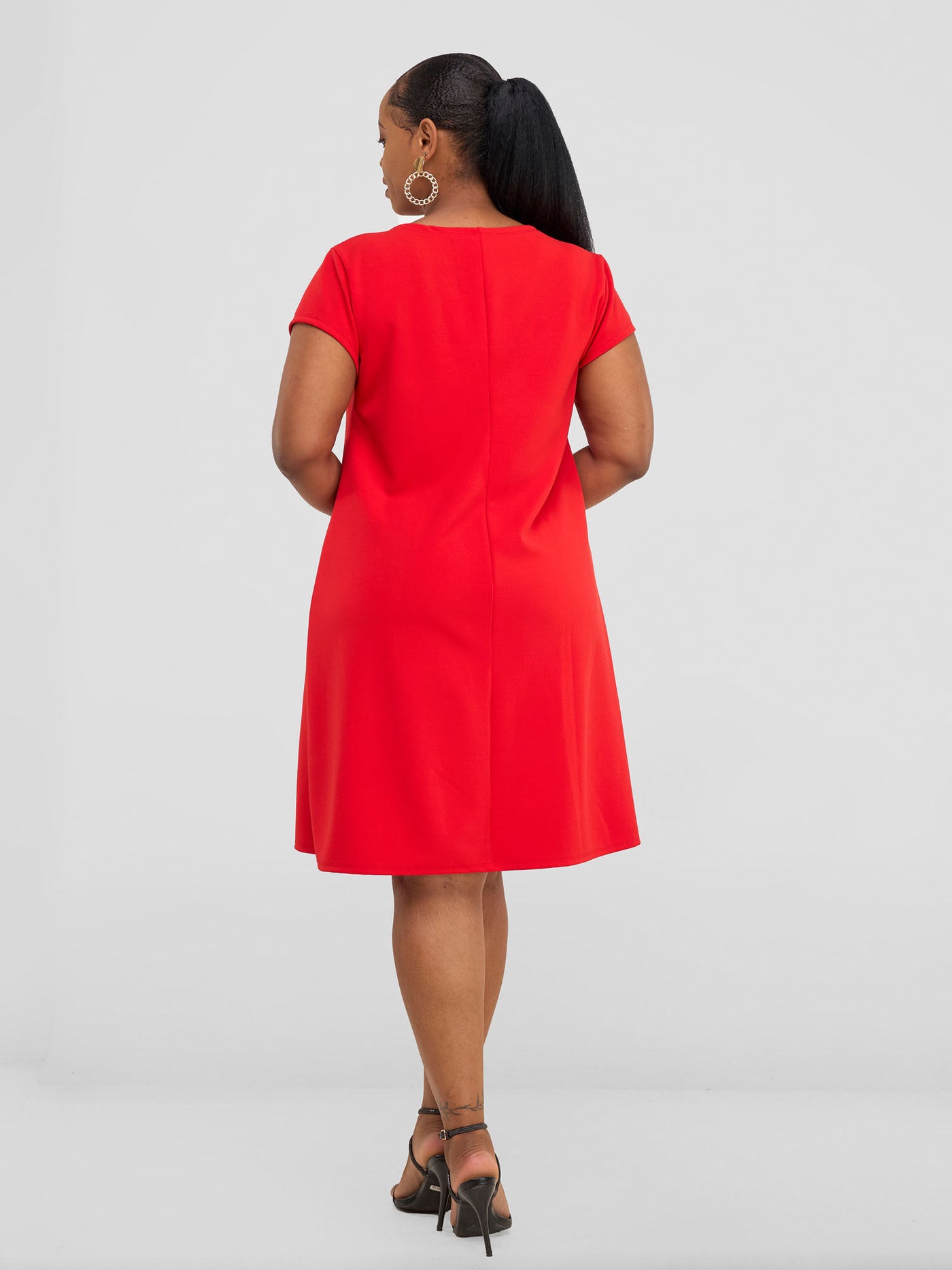 Imara Cap Sleeve A-Line Dress - Orange