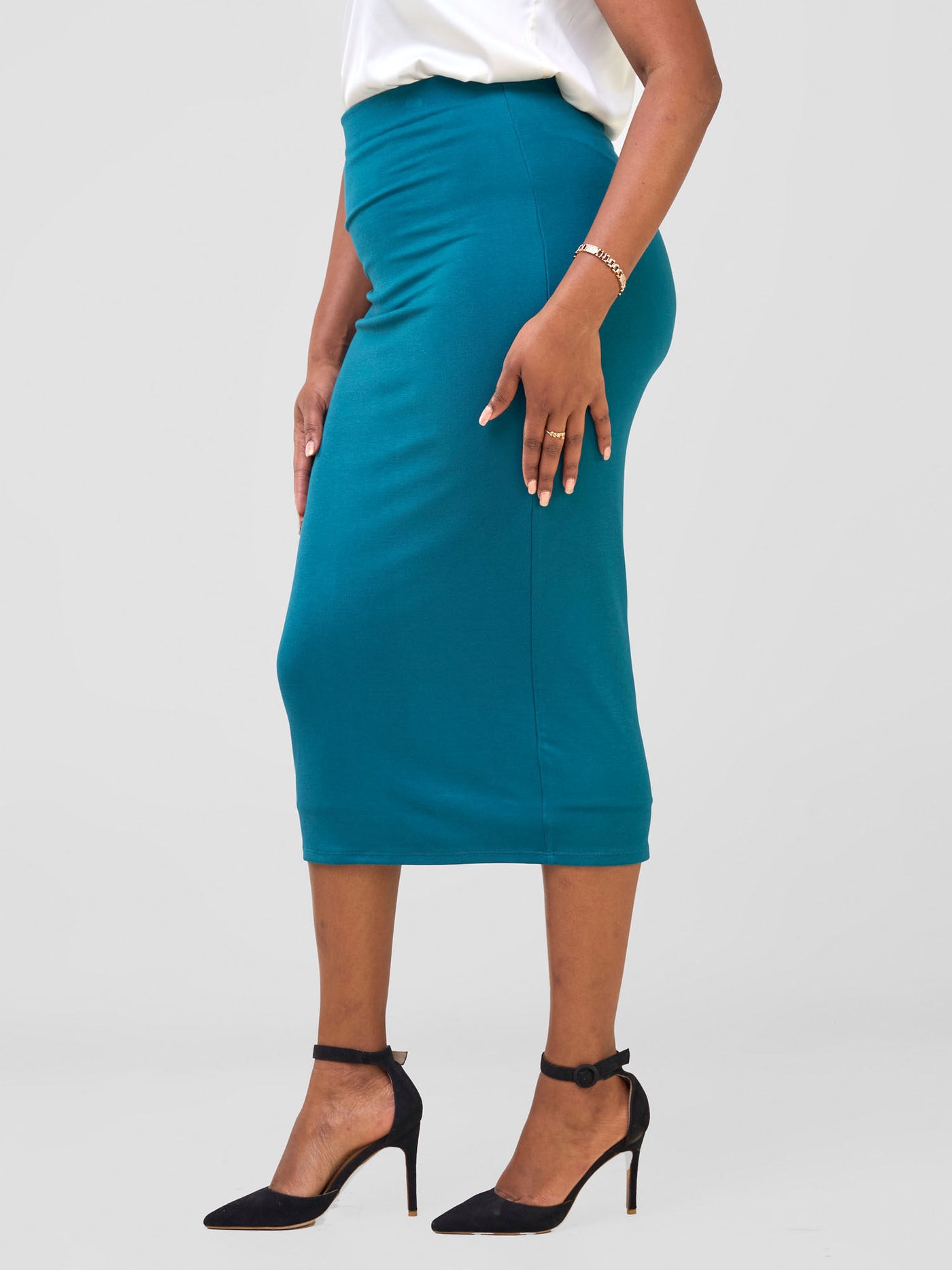 Basic Lined Capri Skirt - Teal Green