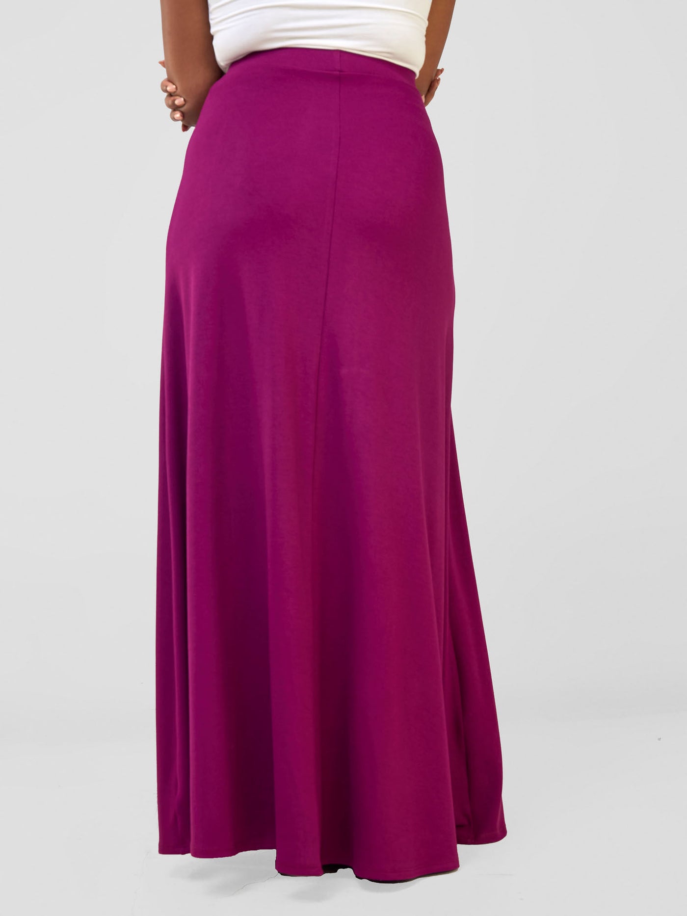 Basic A-line Maxi Skirt - Burgundy