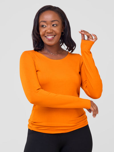 Vivo Basic Val Long Sleeve Sleeve Top - Orange