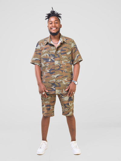 Zoya Temo Mens Camo Shirt - Camo Brown