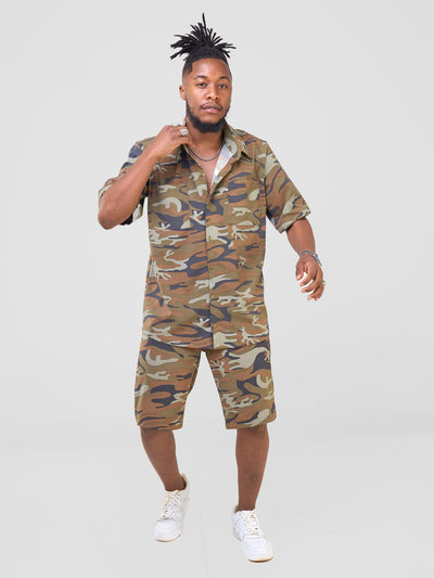 Zoya Temo Mens Camo Shirt - Camo Brown