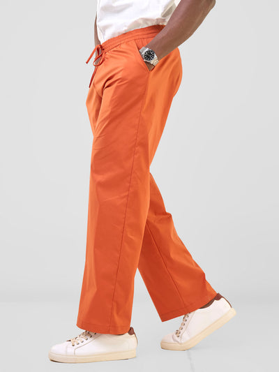 Njano Men's Easy Fit Pants - Rust