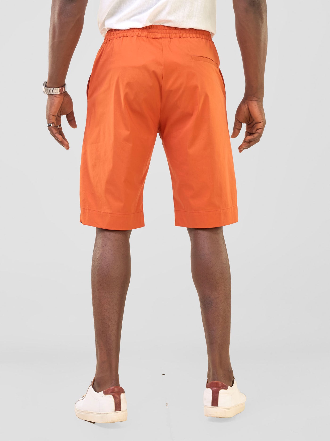 Njano Men's Knee Length Shorts - Rust