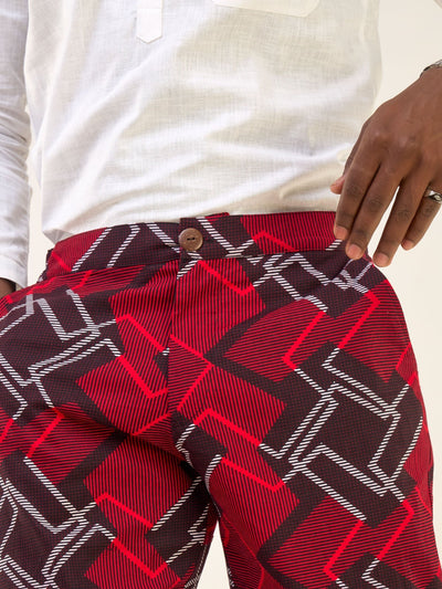 Njano Men's Straight Leg Pants - Obu Print - Shopzetu