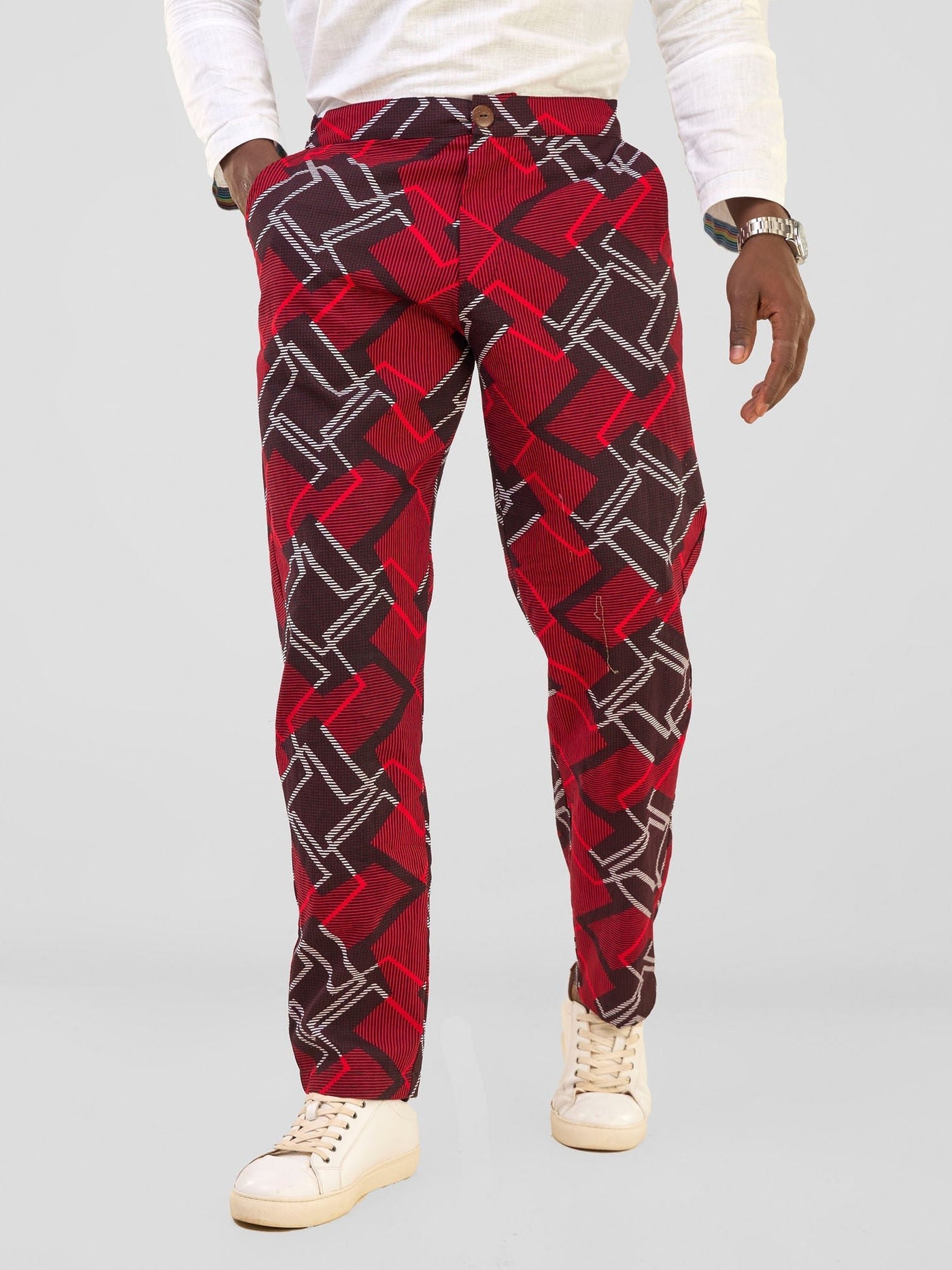 Njano Men's Straight Leg Pants - Obu Print - Shopzetu