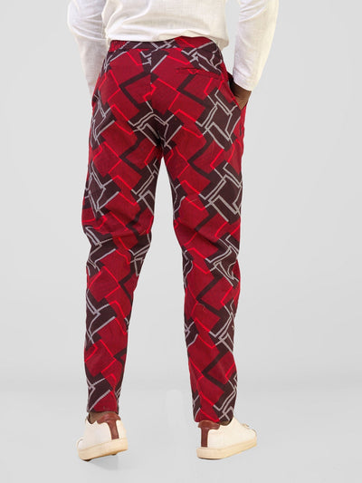 Njano Men's Straight Leg Pants - Obu Print - Shopzetu