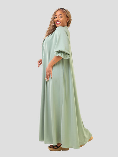 Vivo Hadiya Flounce Sleeve Maxi - Olive