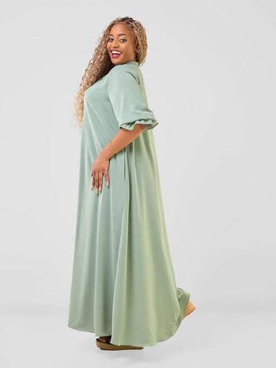 Hadiya Flounce Sleeve Maxi - Olive