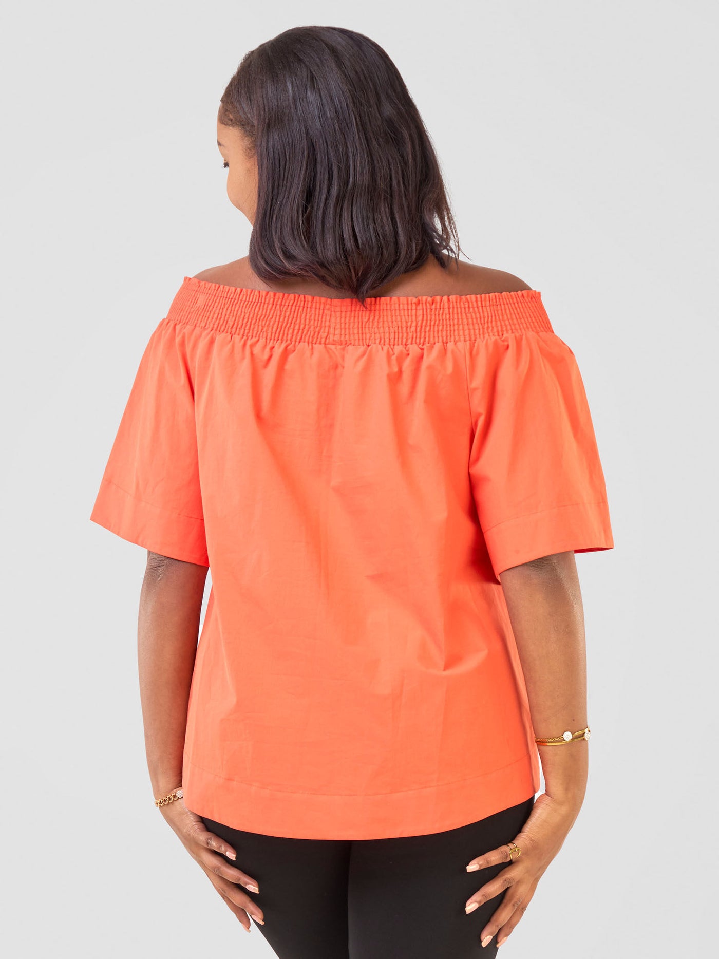 Zene Off Shoulder Top - Dark Orange