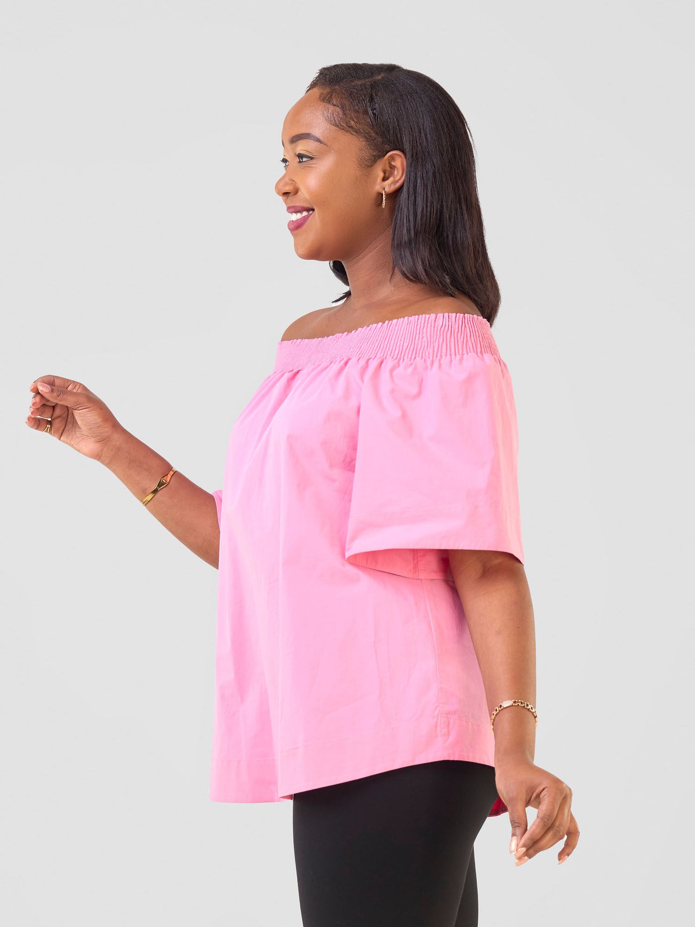 Zene Off Shoulder Top - Pink