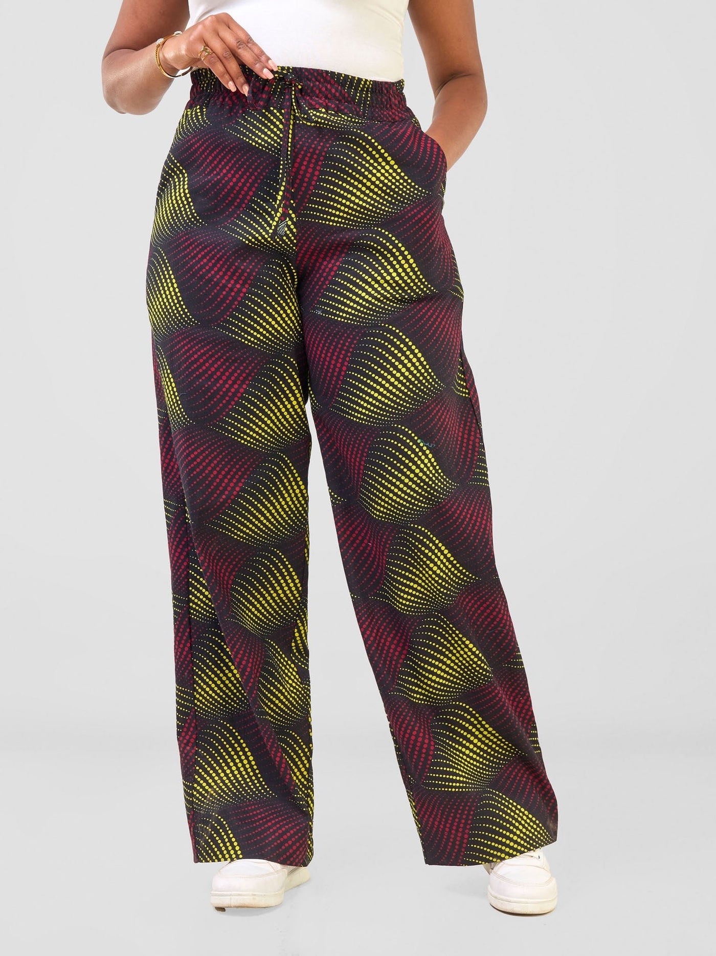 Safari Njano Wide Leg Pants - Shama Print - Shopzetu