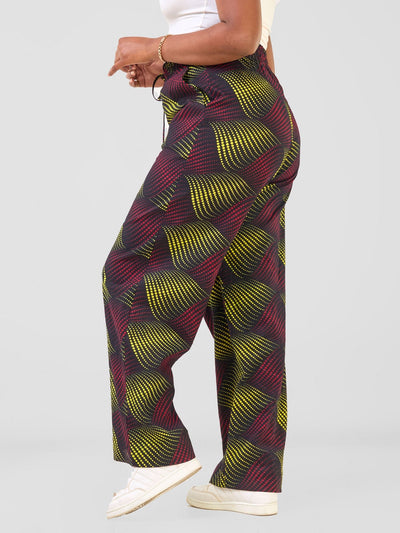 Safari Njano Wide Leg Pants - Shama Print - Shopzetu