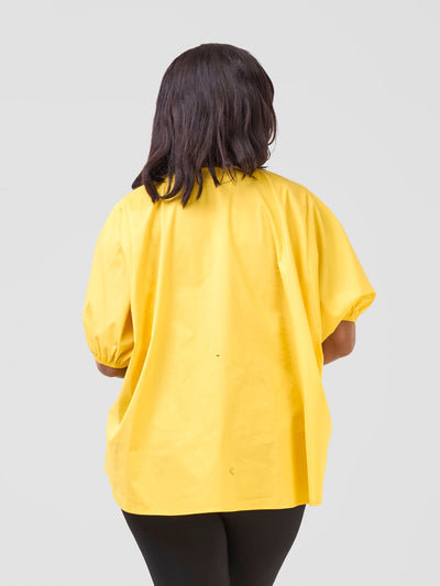 Njano Tie Front Wide Top - Mustard