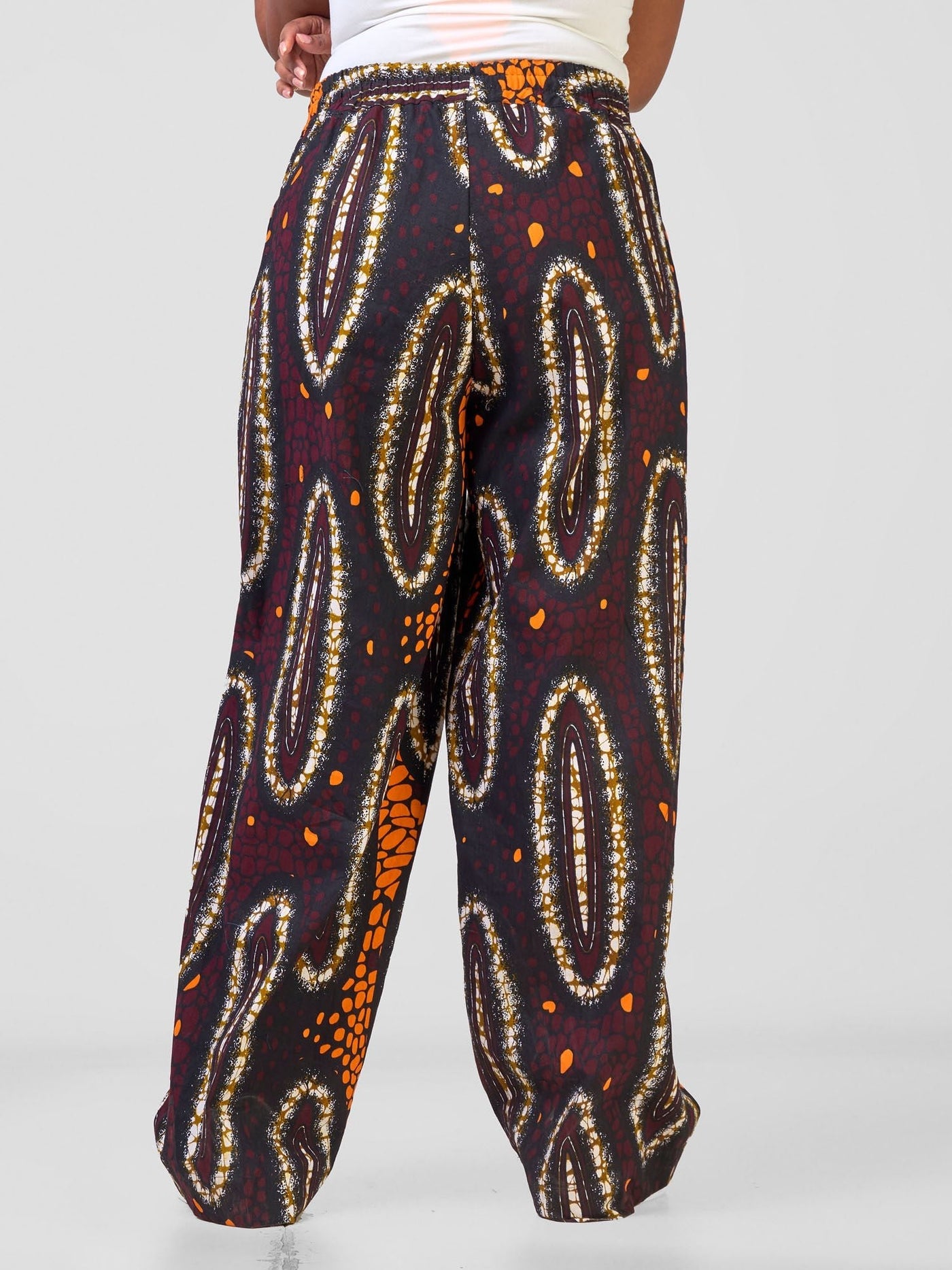 Safari Njano Wide Leg Pants - Neba Print - Shopzetu