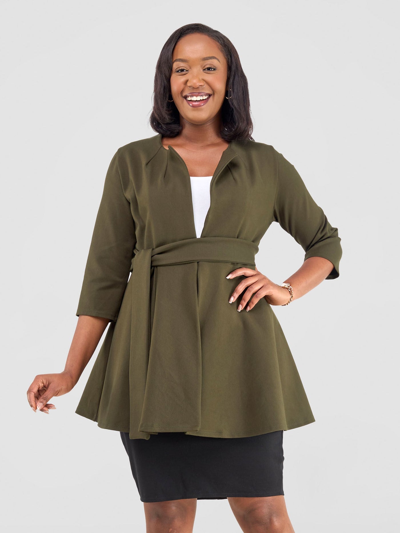 Tatari Knee Length Coat - Hunters Green