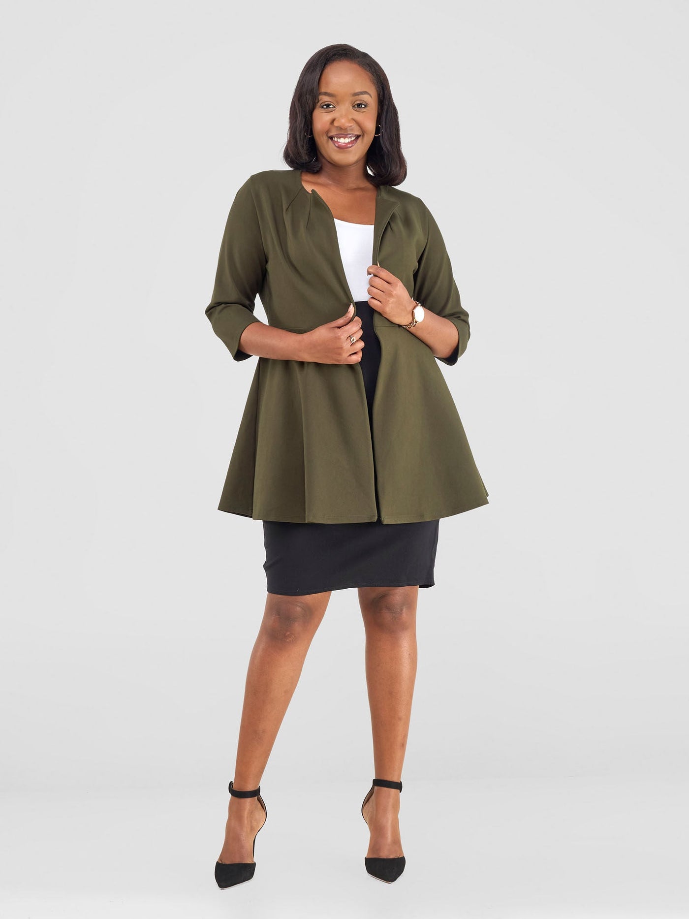 Tatari Knee Length Coat - Hunters Green