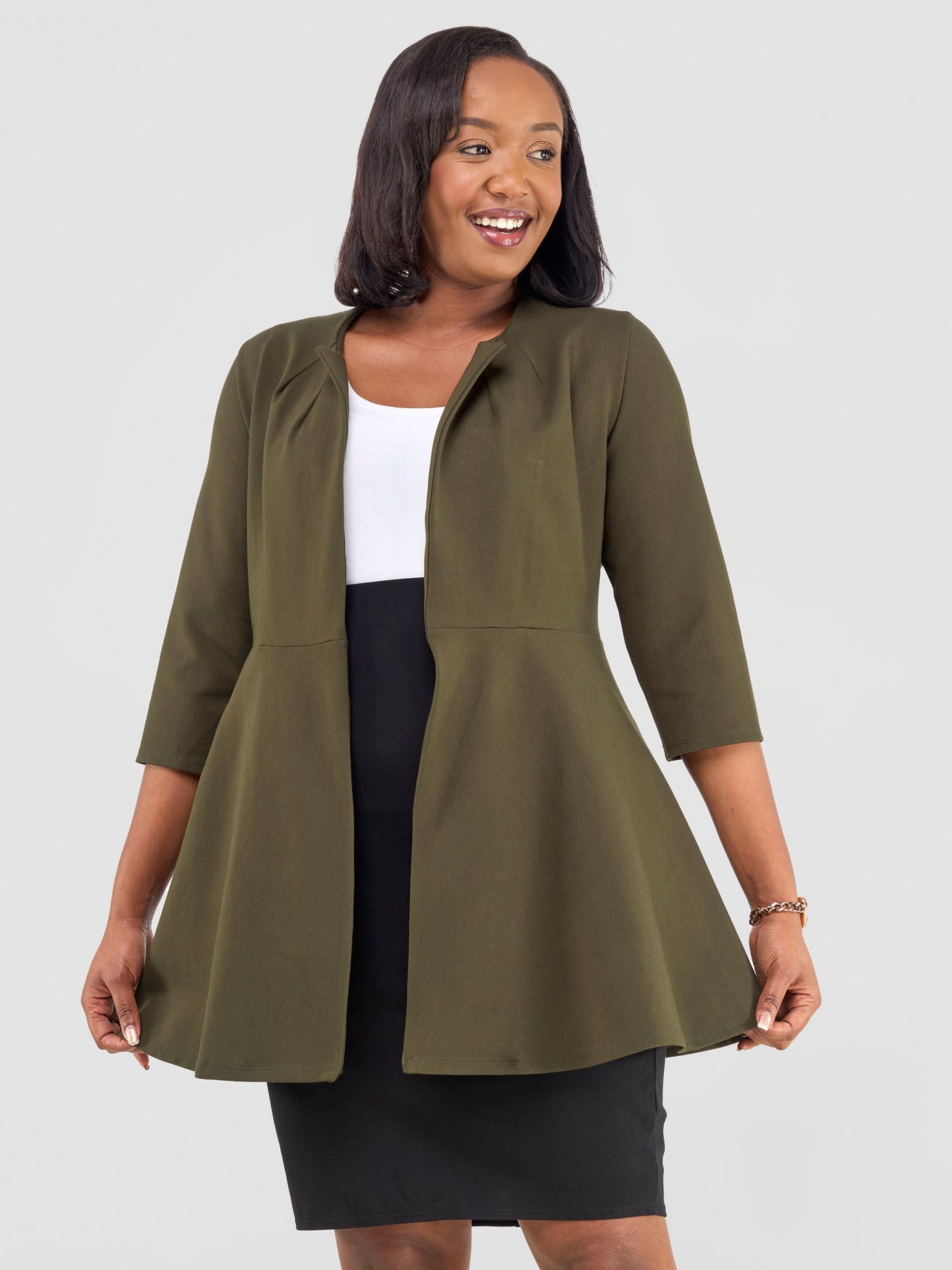 Vivo Tatari Knee Length Coat - Hunters Green