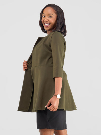 Vivo Tatari Knee Length Coat - Hunters Green