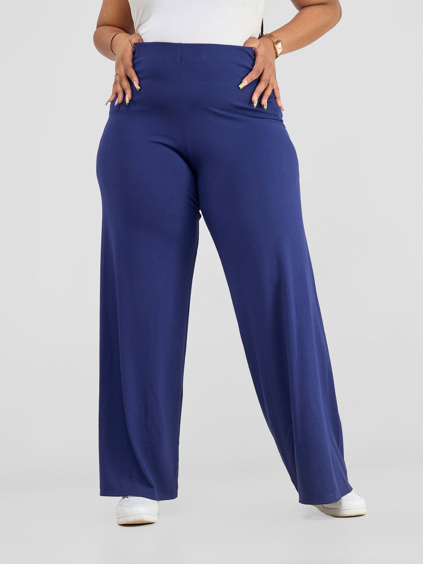 Vivo Basic Palazzo Pants  - Navy Blue