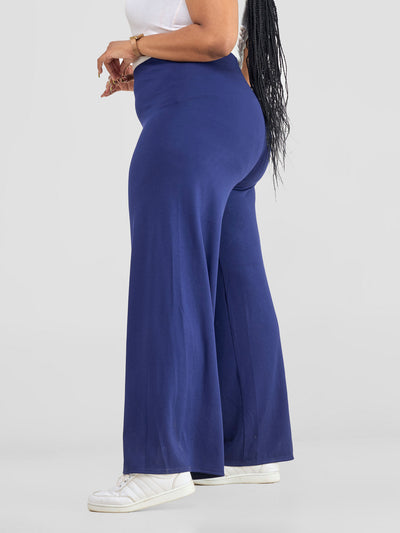 Vivo Basic Palazzo Pants  - Navy Blue