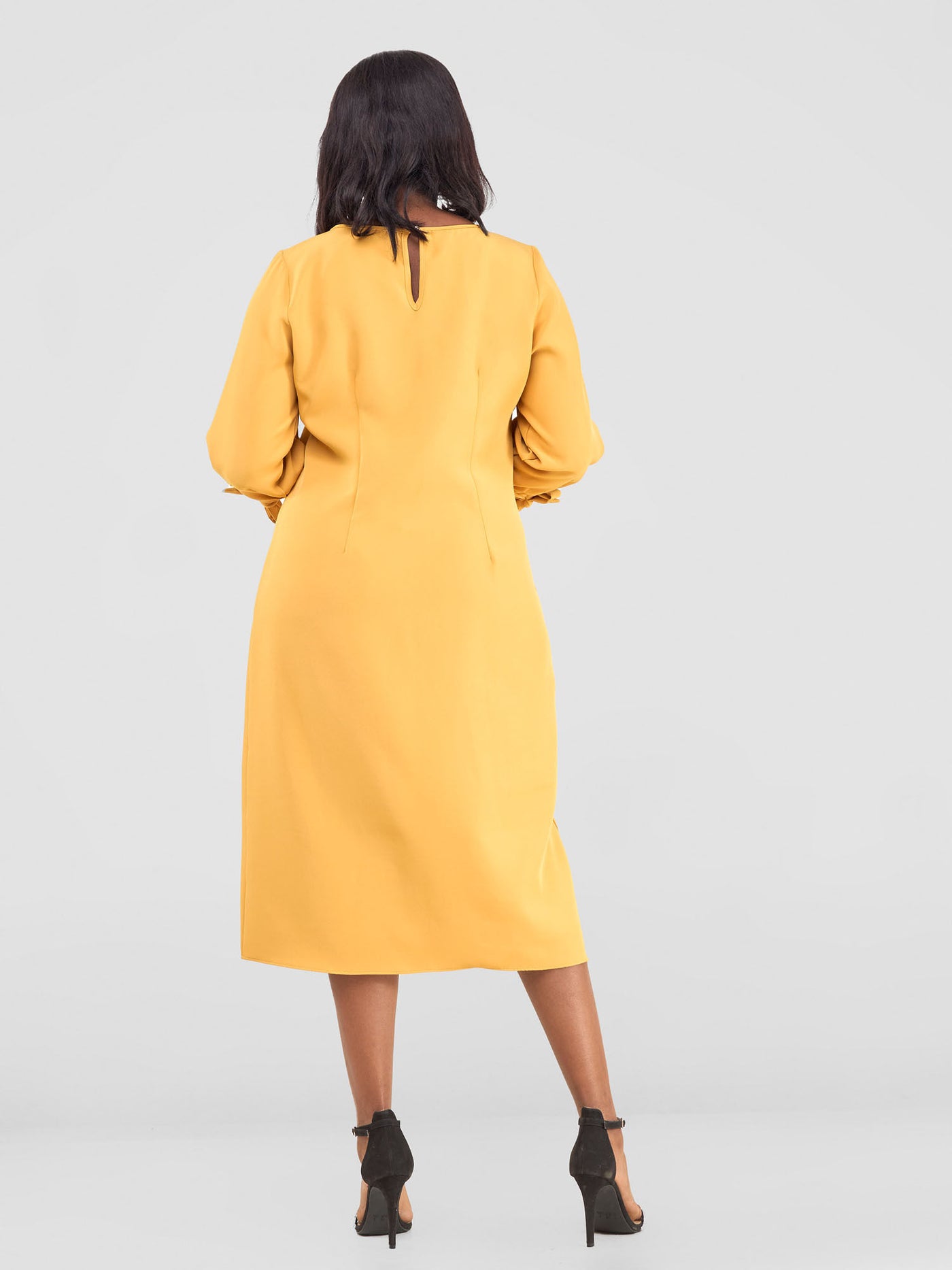 Vivo Paji 3/4 Sleeve Shift Dress (Tall) - Mustard