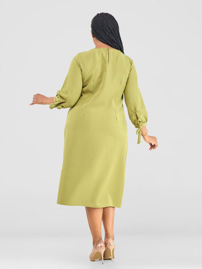 Vivo Paji 3/4 Sleeve Shift Dress (Tall) - Olive