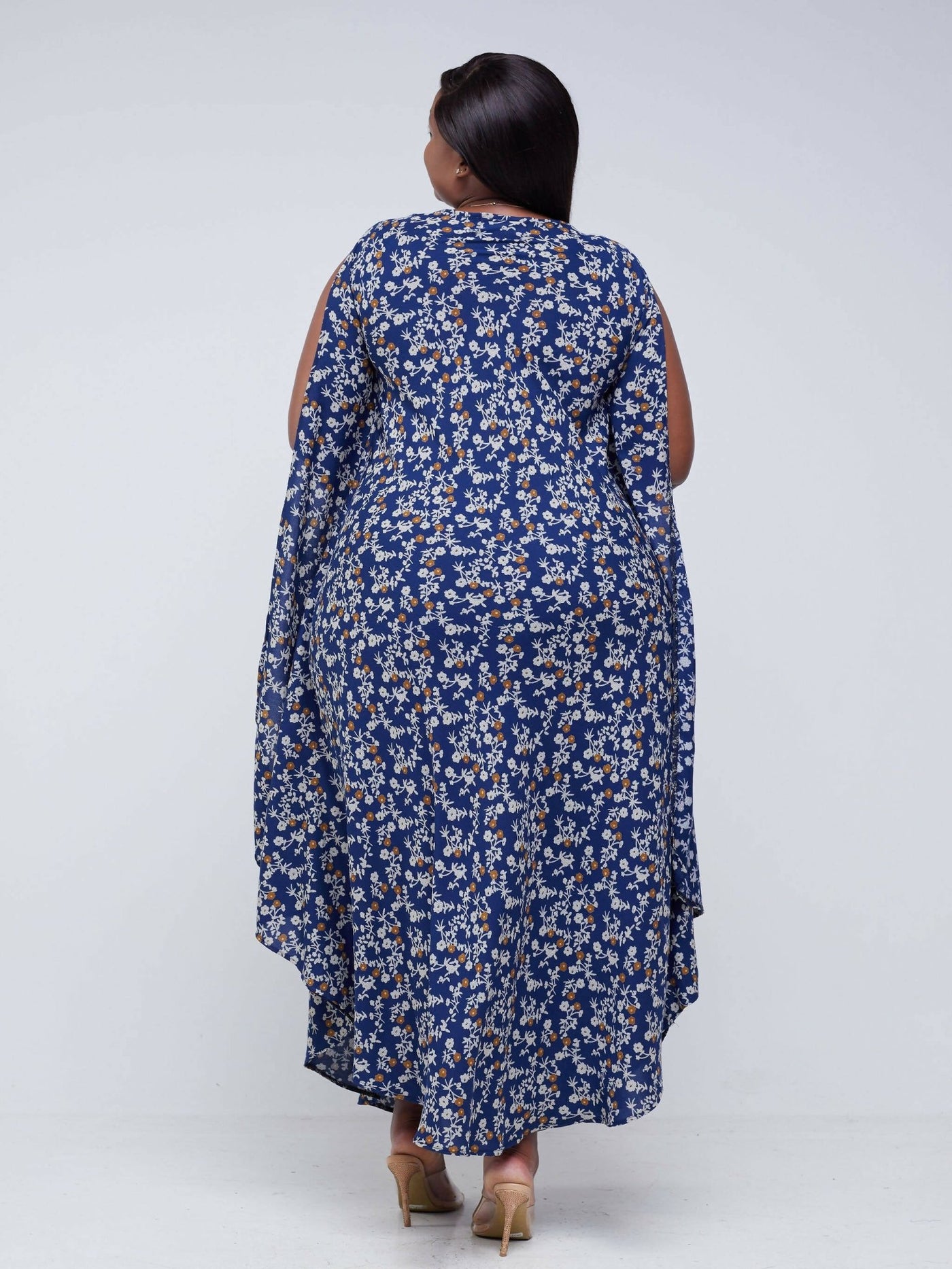 Salok Havilah Maridadi Butterfly Dress - Blue Print - Shopzetu