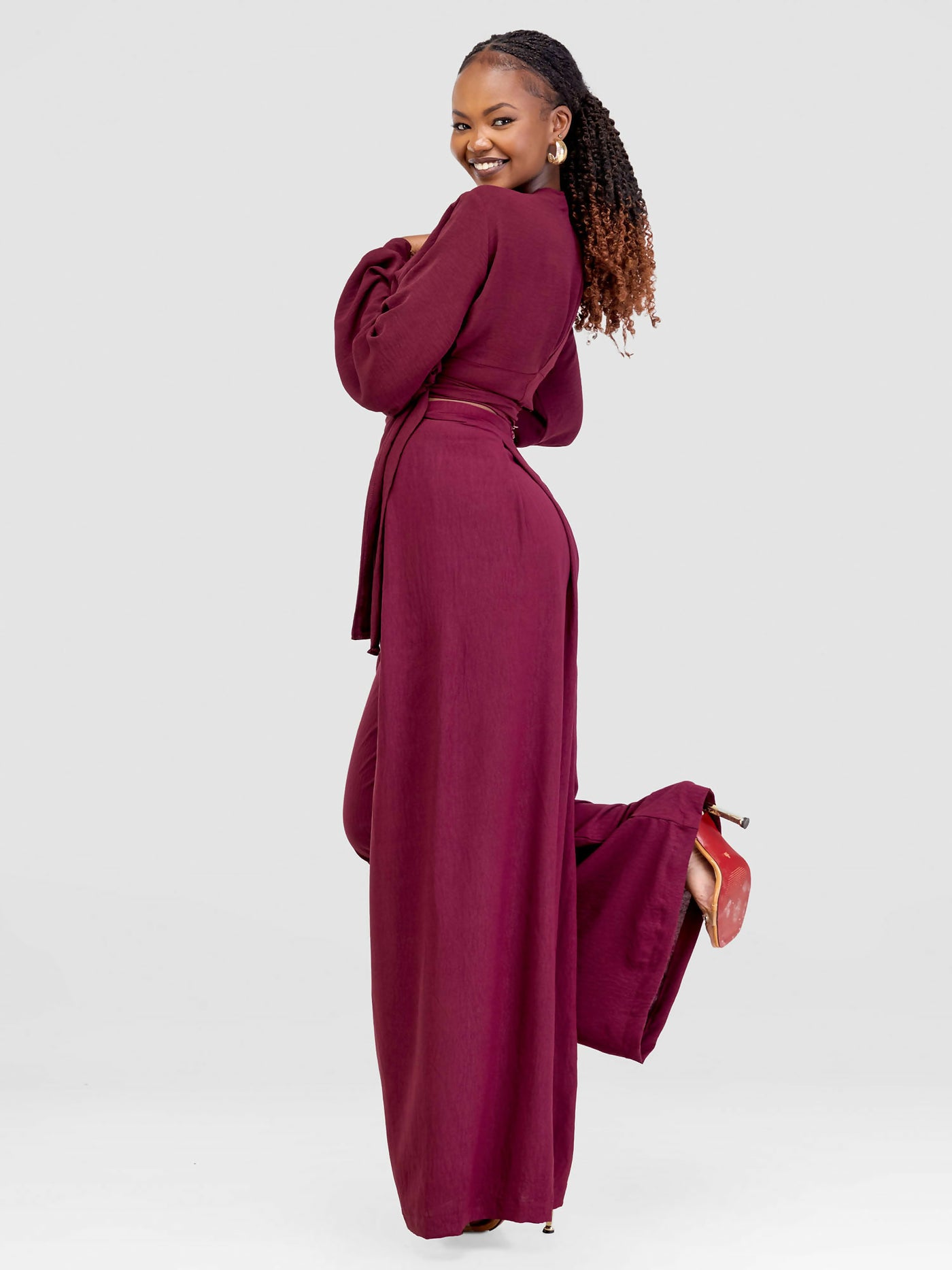 Asmara Palazzo Pants - Maroon