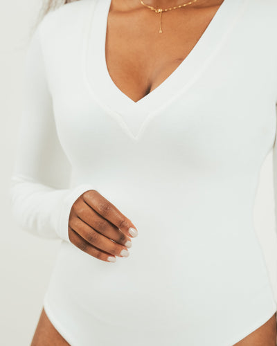 Vivo X This Is Essential Long Sleeve Bodysuit - White - Shopzetu