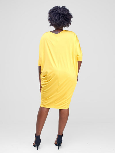 Vivo Hisi Dolman Knee Length Dress - Yellow - Shopzetu