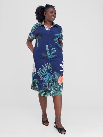 Alara Malindi Shirt Dress - Blue - Shopzetu
