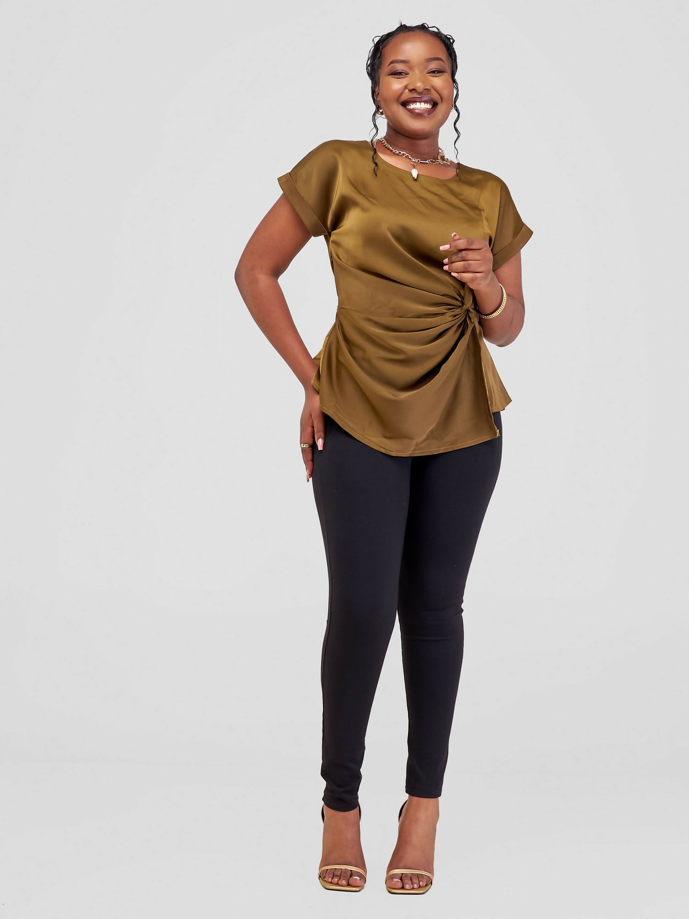 Silk House Collection Raya Top - Olive Green