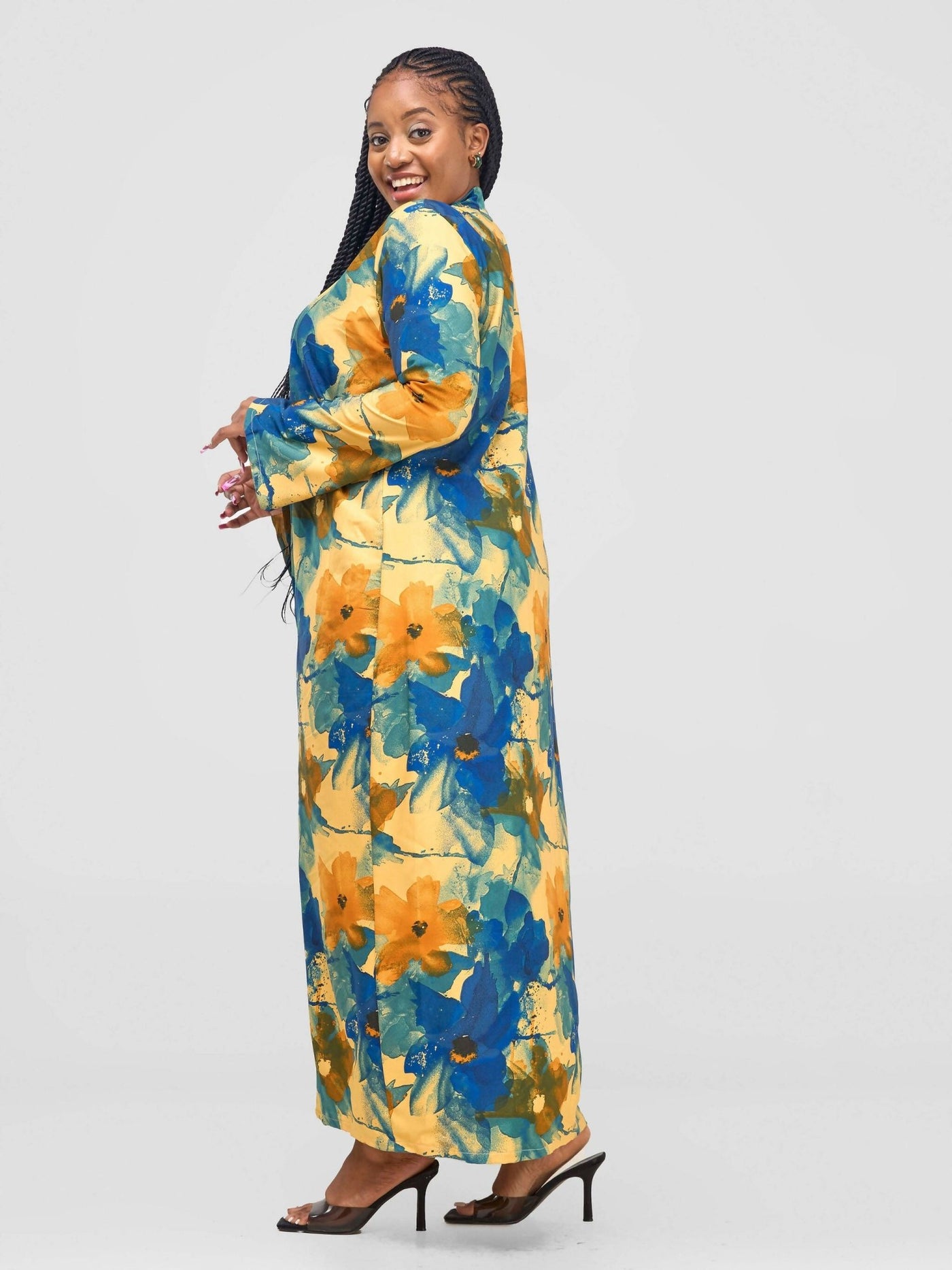 Liliadly Daisy Kimono - Blue / Yellow - Shopzetu