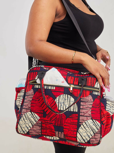 Ankara Artifacts Crescent Tolu Bag - Multicolored - Shopzetu