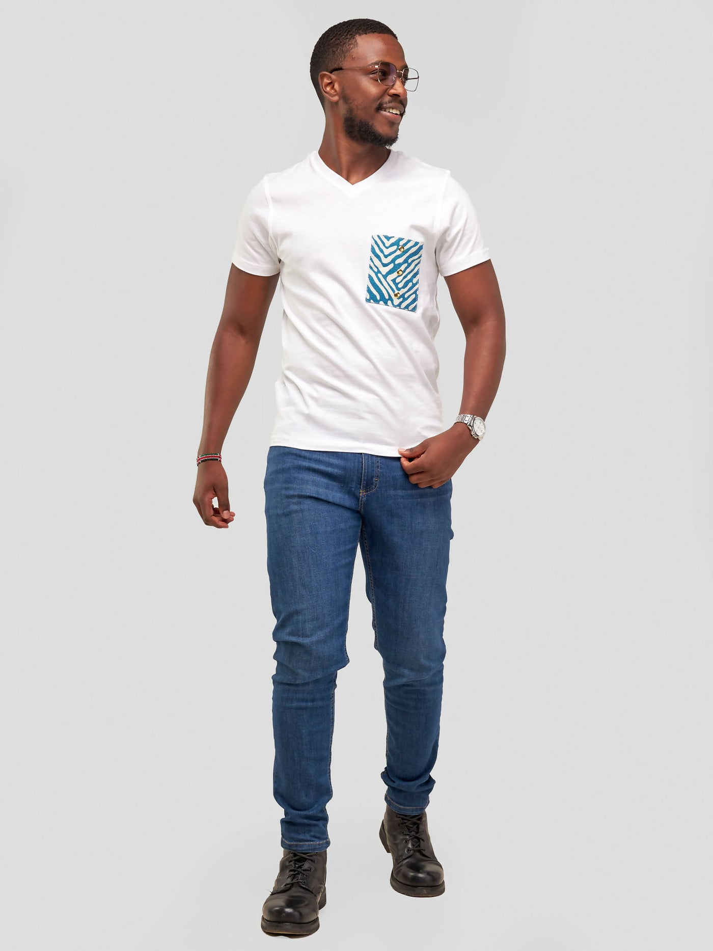 Vazi Afriq Unisex Cotton Jersey T-Shirt - White