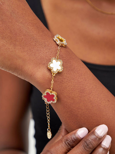 Bliss Jewelry Clover Bracelet - Multicolored - Shopzetu