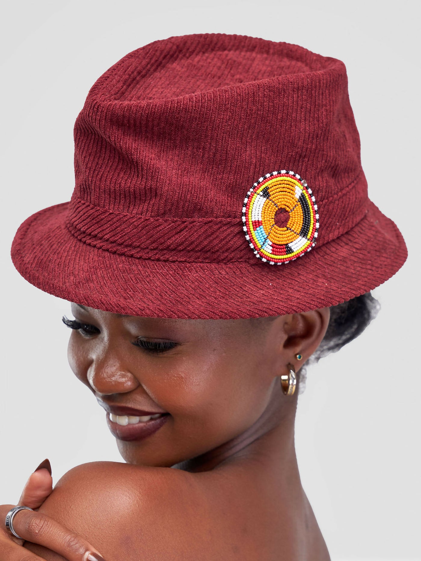 Umbo Collections Panama Fedora Hat - Maroon