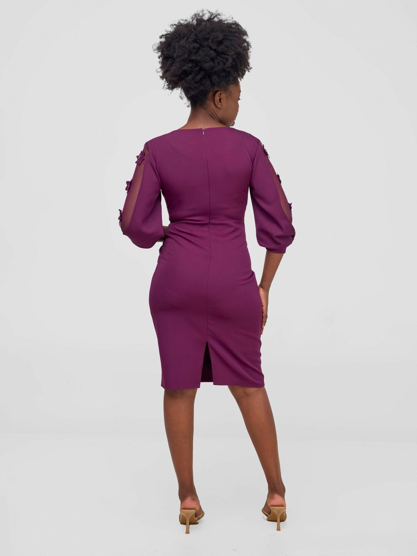 The Fashion Frenzy Pencil Dress - Maroon - Shopzetu