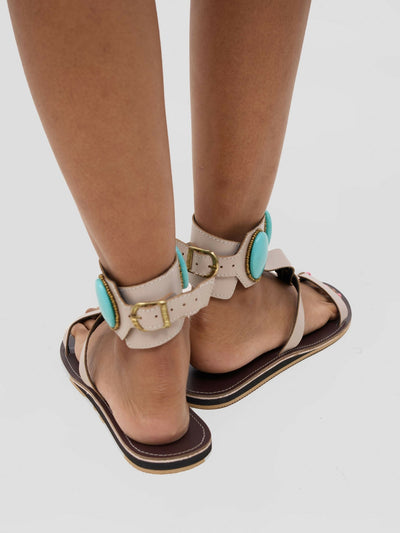 Mtwapa Sandal - Cream / Blue - Shopzetu