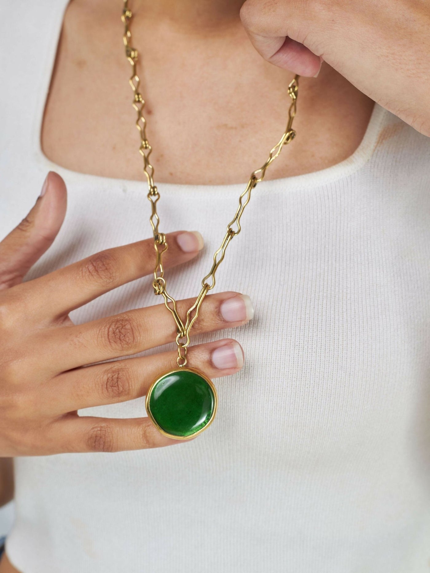 Kituo Link Necklace - Green - Shopzetu