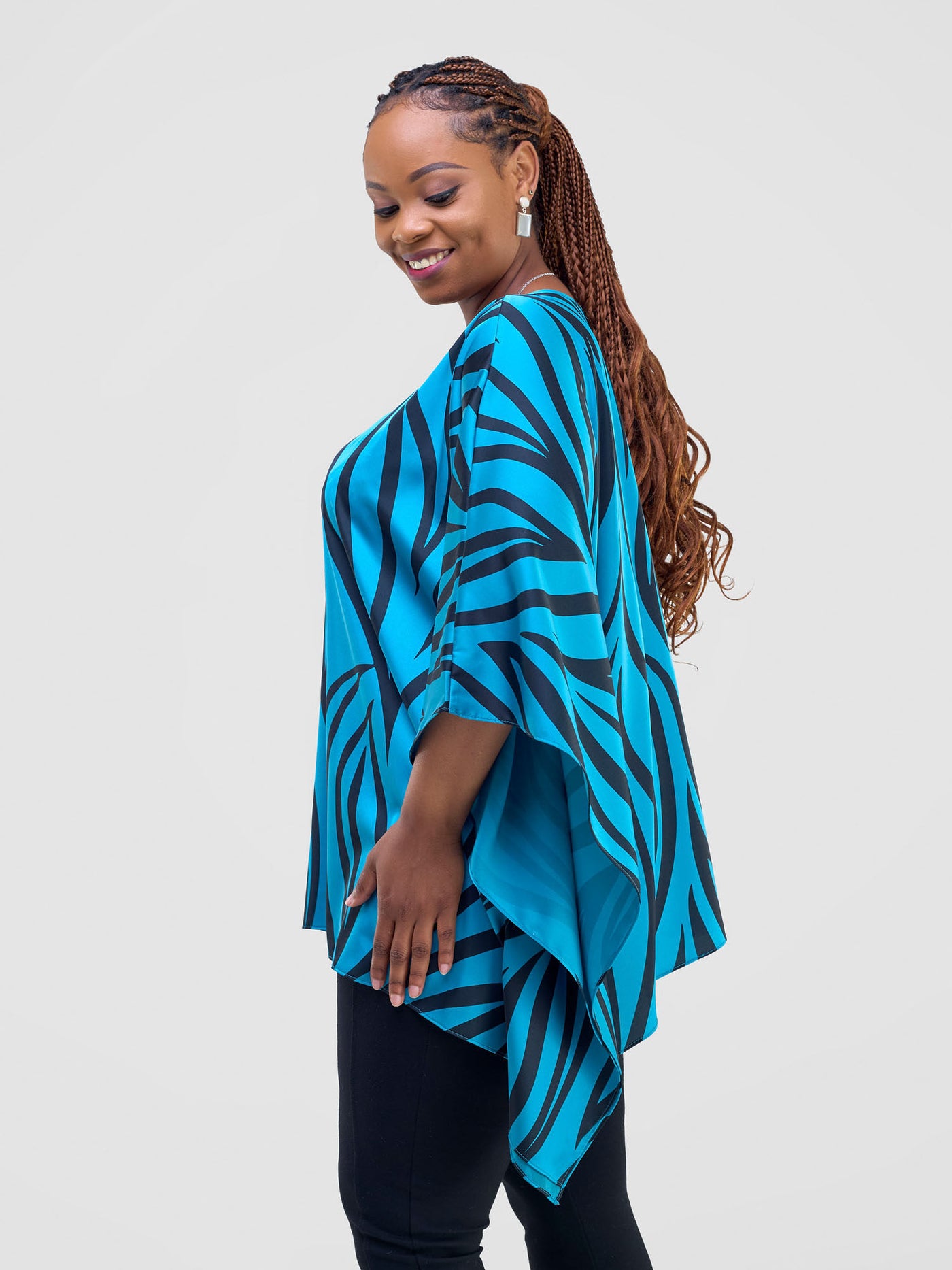 Vivo Ayana Wide Top - Teal / Black Ameli Print