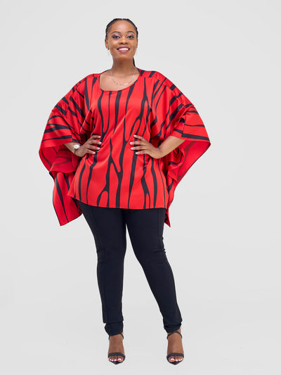 Vivo Ayana Wide Top - Red / Black Sidi L Print