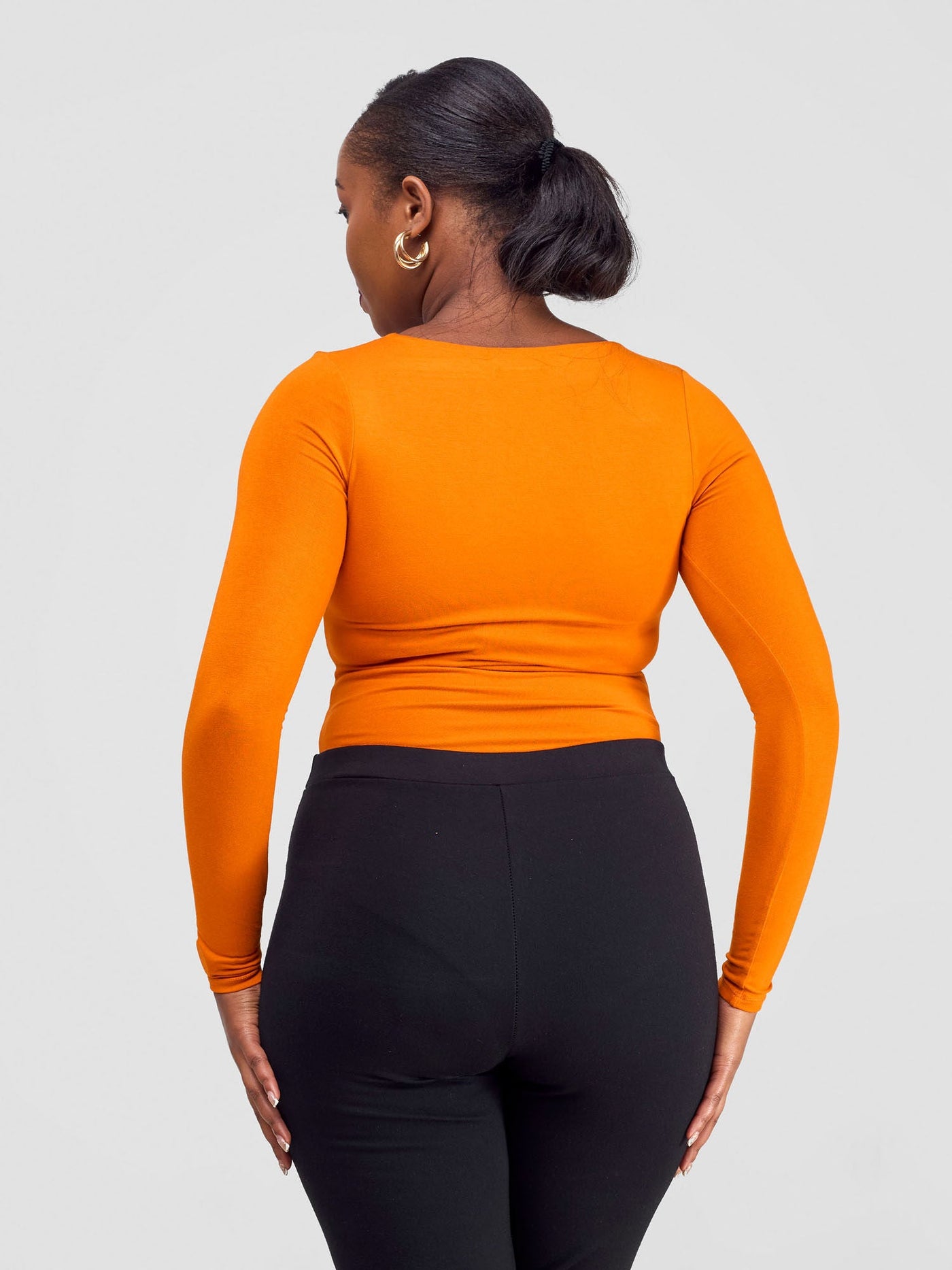 Vivo Hamle Front Twist Bodysuit - Orange - Shopzetu