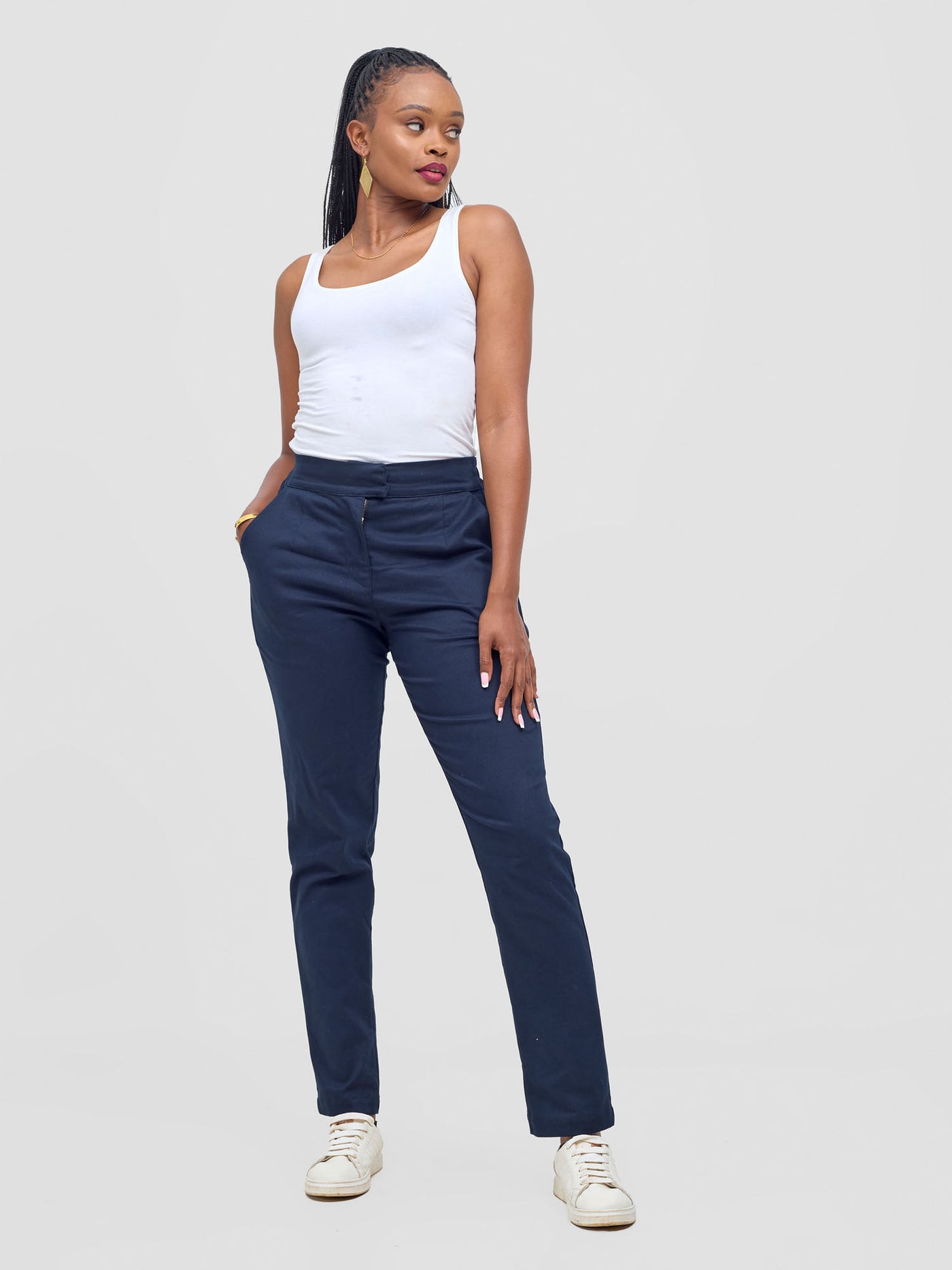 Safari Mansi Straight Leg Pants - Navy