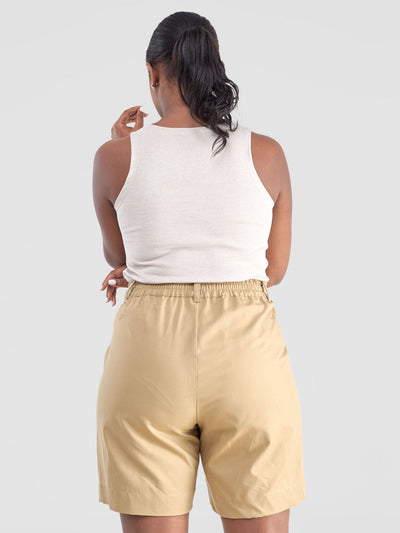 Safari Kamari Ribbed Top - Beige