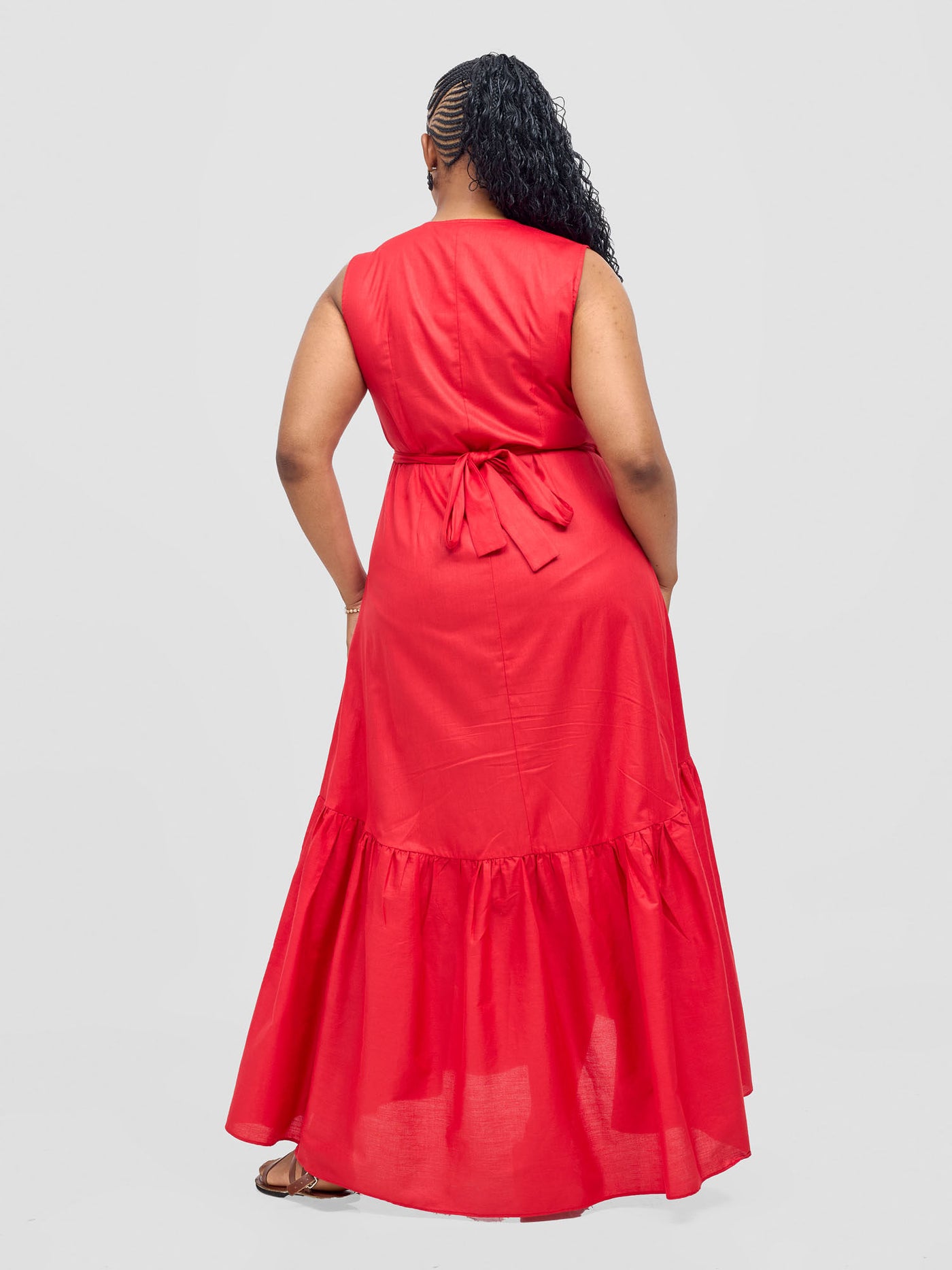 Kikoy Wrap Dress - Red